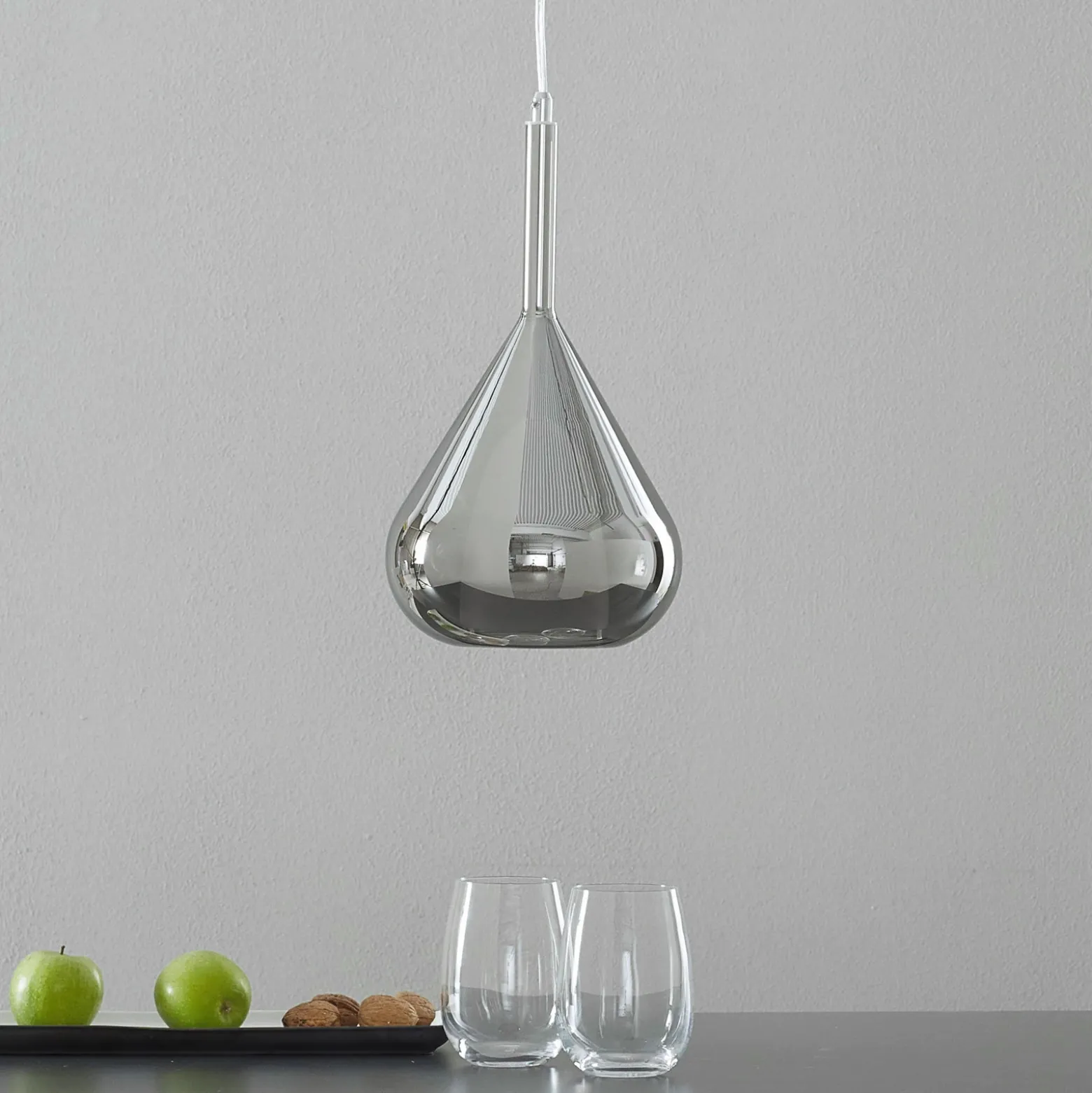 Lámpara colgante púrpura, gris humo, 1 luz, cristal