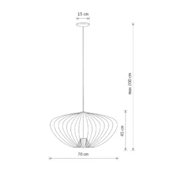 Lámpara colgante Pumpkin L, gris oscuro, Ø 70 cm, metal, GU10
