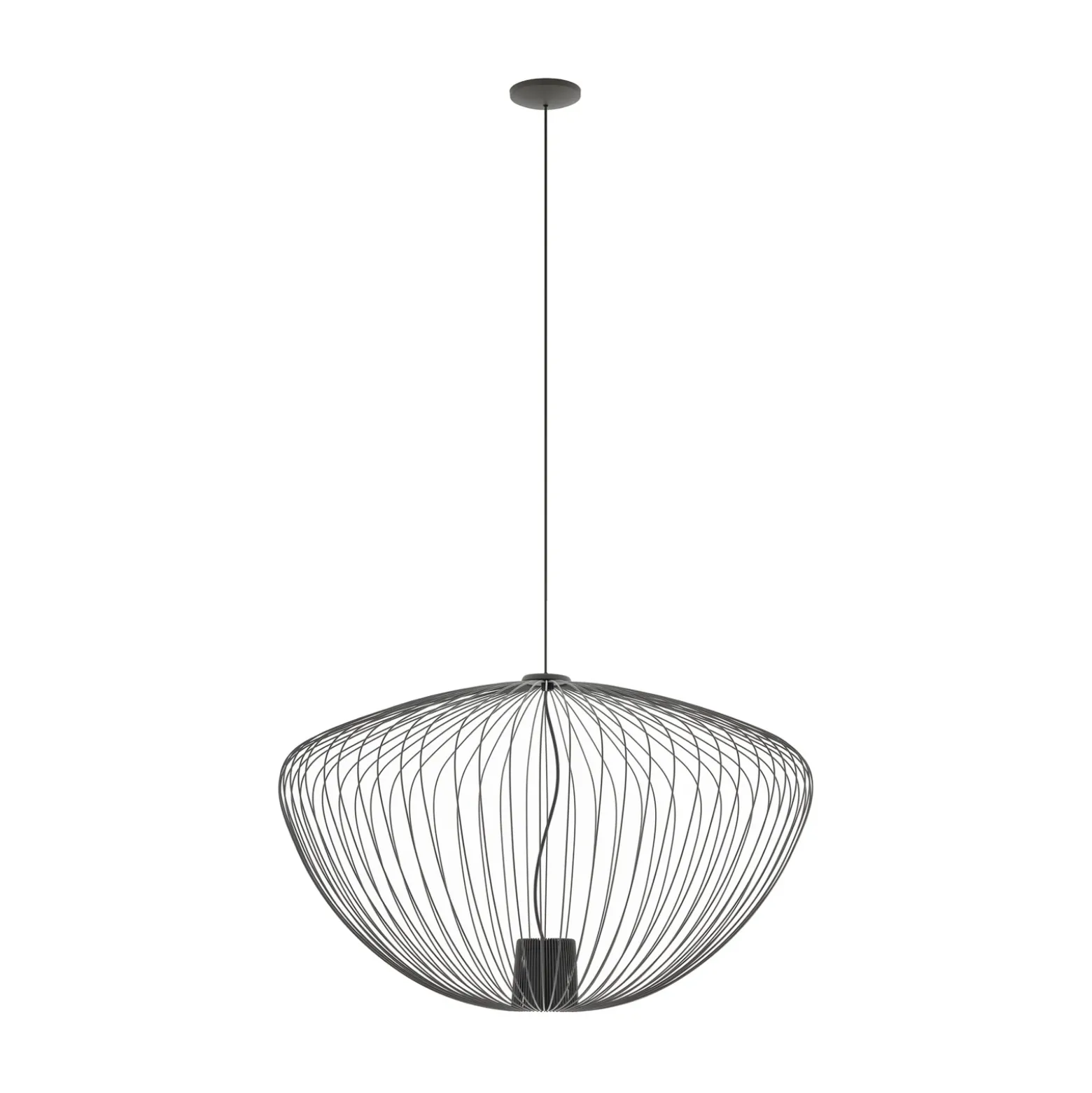 Lámpara colgante Pumpkin L, gris oscuro, Ø 70 cm, metal, GU10