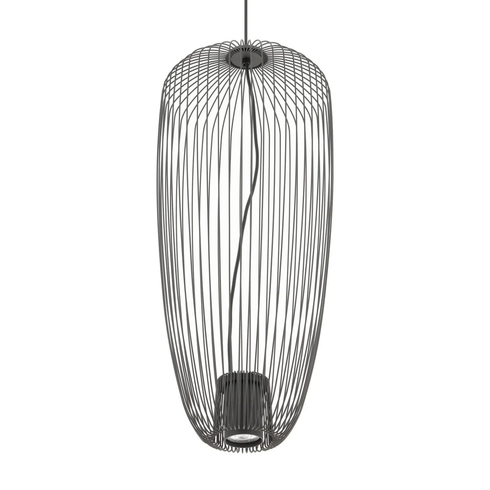 Lámpara colgante Pumpkin S, gris oscuro, Ø 27 cm, metal, GU10