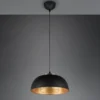 Lámpara colgante Punch negro/oro 1 luz Ø 35 cm