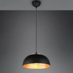 Lámpara colgante Punch negro/oro 1 luz Ø 35 cm