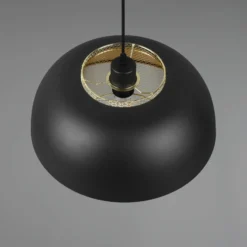 Lámpara colgante Punch negro/oro 1 luz Ø 35 cm