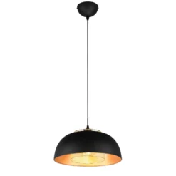 Lámpara colgante Punch negro/oro 1 luz Ø 35 cm
