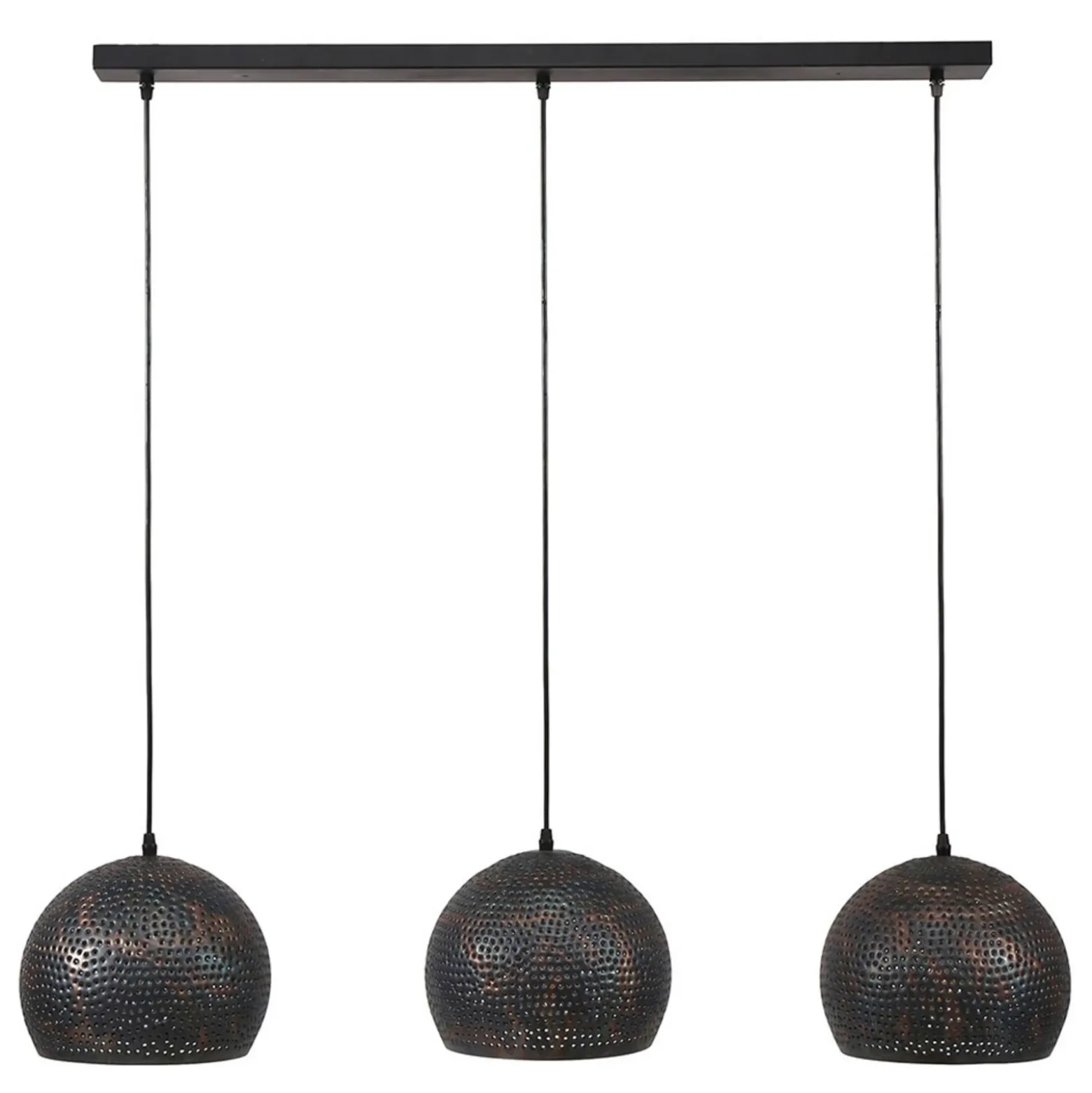 Lámpara colgante Punchray esférica de 3 luces