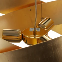 Lámpara colgante Pura con pan de oro, 60cm, 3x E27