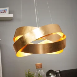 Lámpara colgante Pura con pan de oro, 60 cm, 8x G9