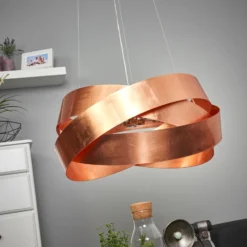 Lámpara colgante Pura en cobre, 60cm, 8x G9