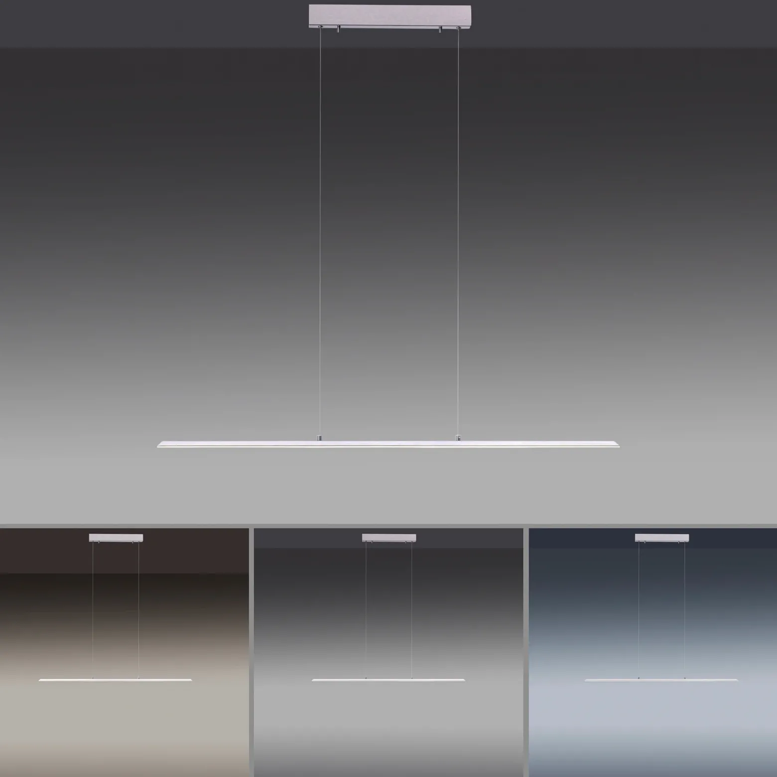 Lámpara colgante PURE LED Lite, plata, 100 cm, CCT, atenuable