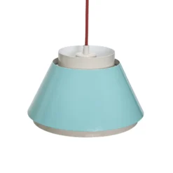 Lámpara colgante Remi, azul/beige, Ø 25 cm, metal