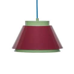 Lámpara colgante Remi, verde/rojo, Ø 25 cm, metal
