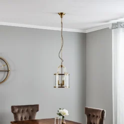 Lámpara colgante Rieka, forma farola redonda 25 cm