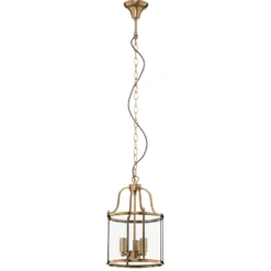 Lámpara colgante Rieka, forma farola redonda 25 cm