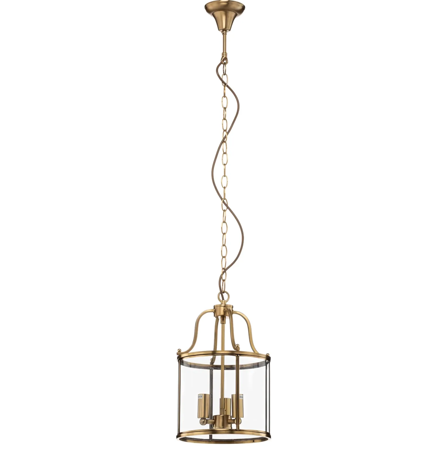 Lámpara colgante Rieka, forma farola redonda 25 cm