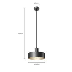 Lámpara colgante Rif de metal, negro, Ø 25 cm