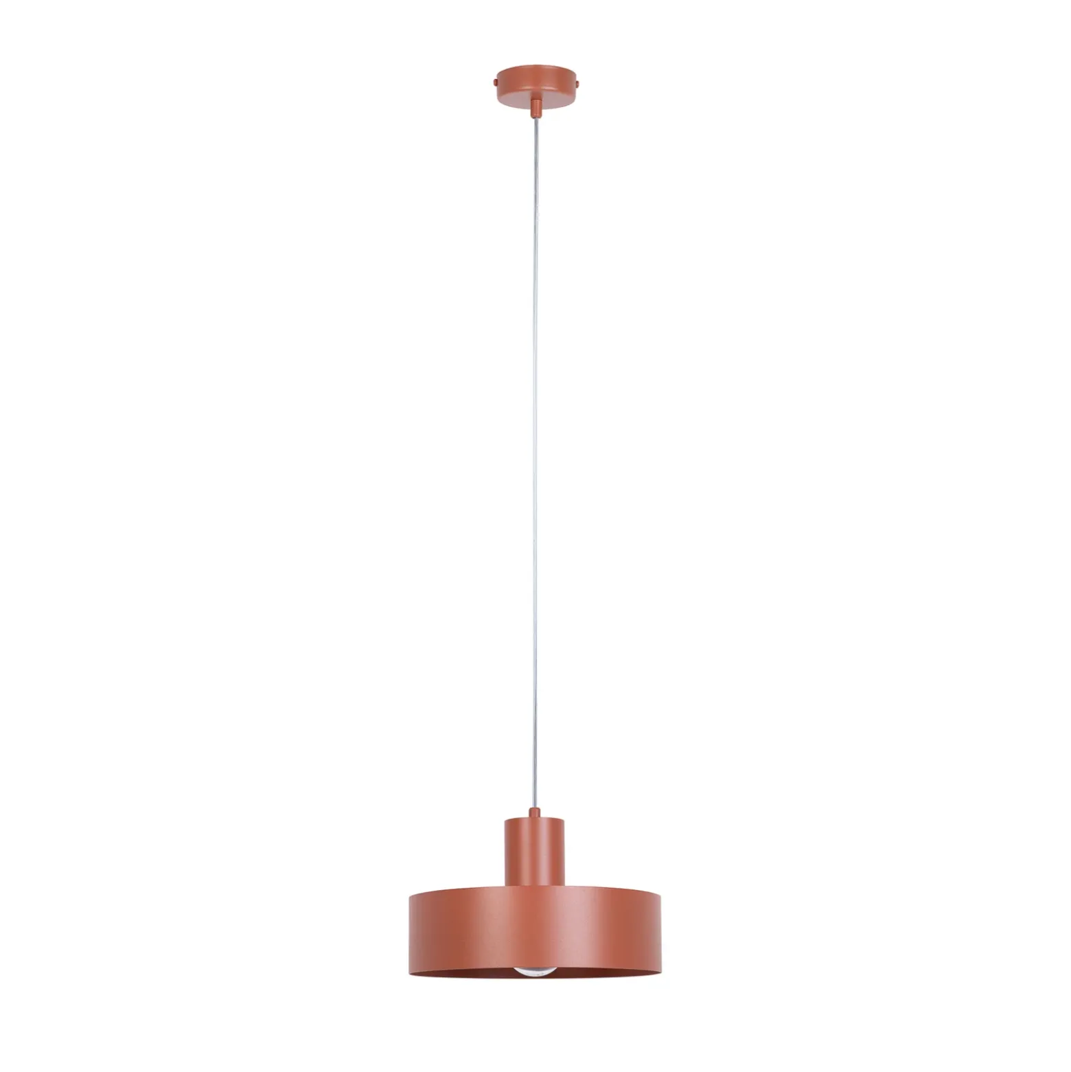 Lámpara colgante Rif M, rojo teja, 1 luz, Ø 25 cm, acero