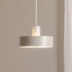 Lámpara colgante Rif M, taupe, 1 luz, Ø 25 cm, acero