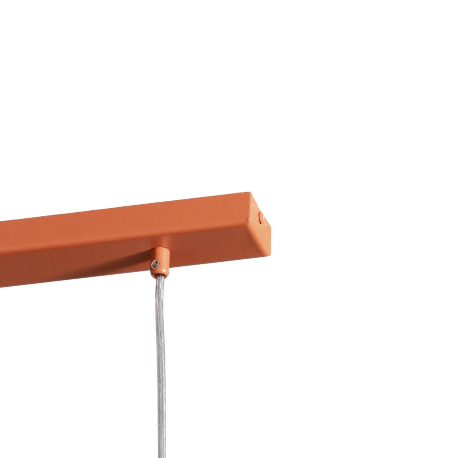 Lámpara colgante Rif 3, rojo ladrillo, 3 luces, lineal, acero