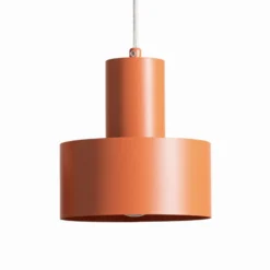 Lámpara colgante Rif 3, rojo ladrillo, 3 luces, lineal, acero