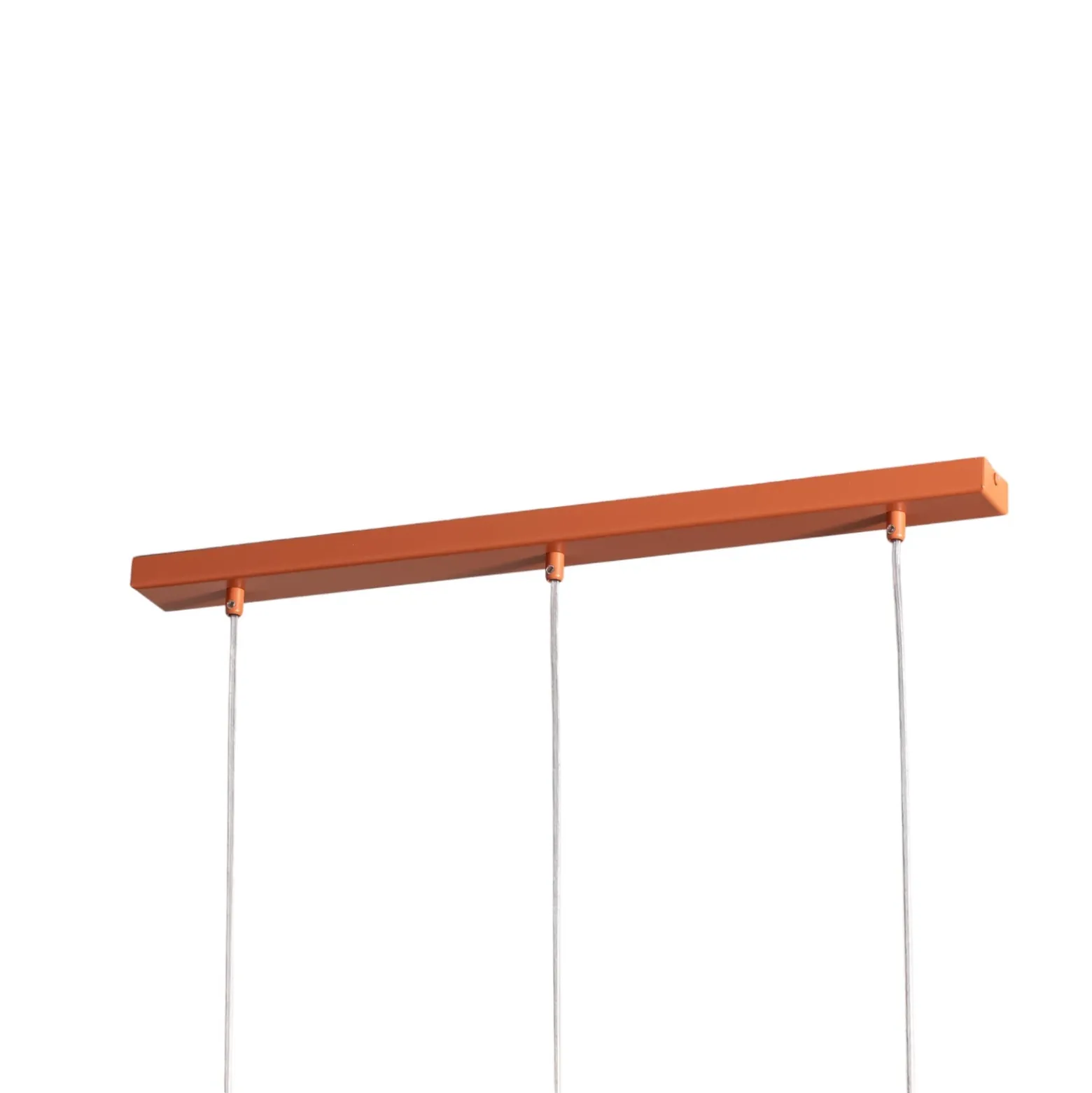 Lámpara colgante Rif 3, rojo ladrillo, 3 luces, lineal, acero