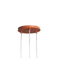 Lámpara colgante Rif 3, rojo ladrillo, redonda, 3 luces, Ø 33 cm