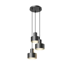 Lámpara colgante Rif, rotunda de 3 luces, negro