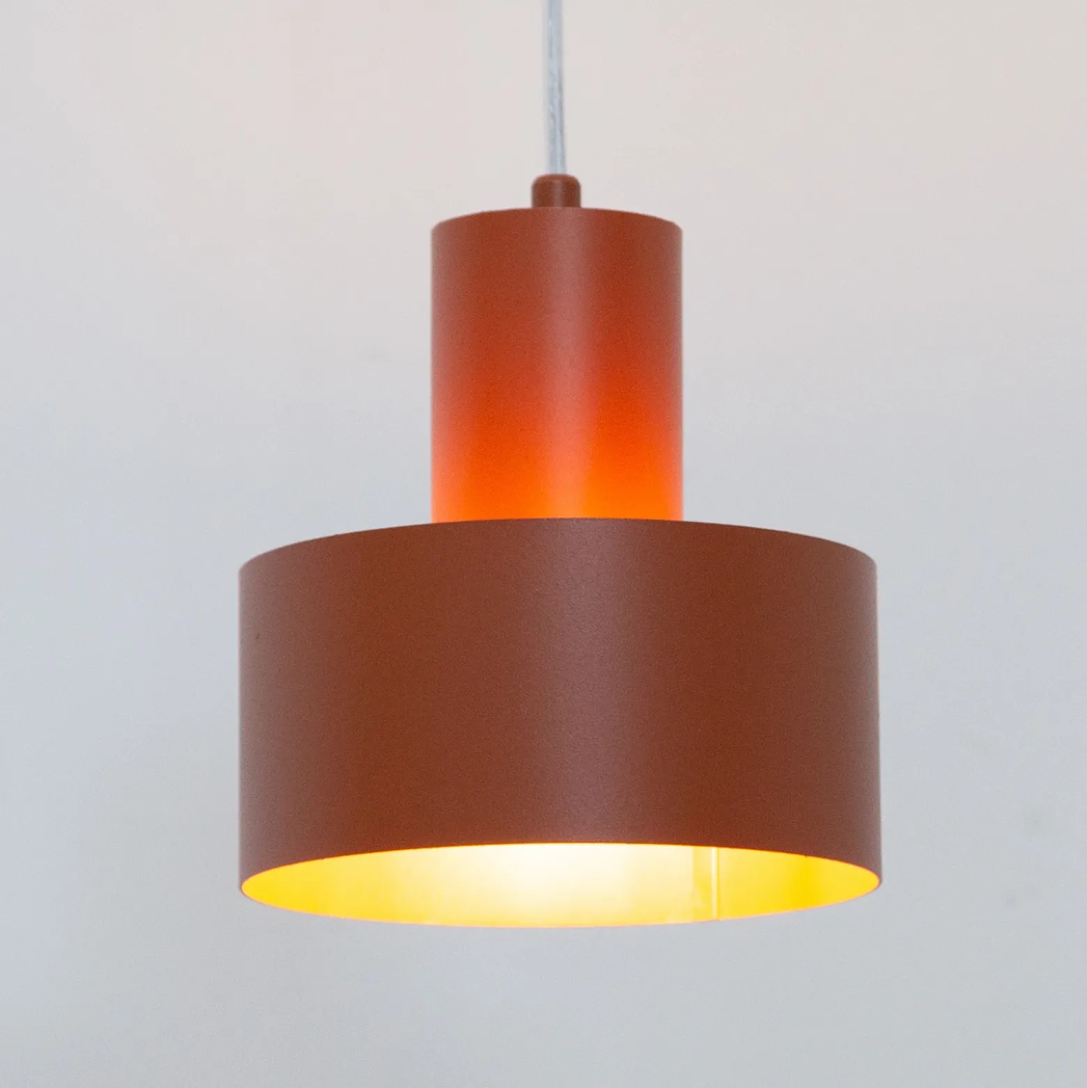 Lámpara colgante Rif S, rojo ladrillo, 1 luz, Ø 15 cm, acero