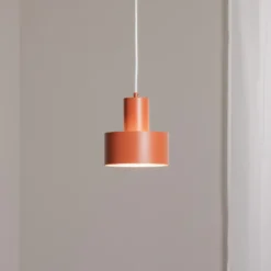 Lámpara colgante Rif S, rojo ladrillo, 1 luz, Ø 15 cm, acero