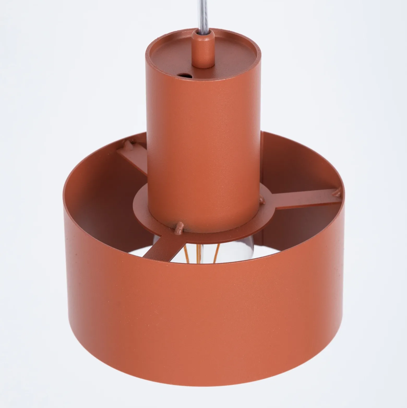 Lámpara colgante Rif S, rojo ladrillo, 1 luz, Ø 15 cm, acero