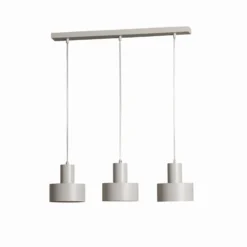 Lámpara colgante Rif 3, taupe, 3 luces, lineal, acero