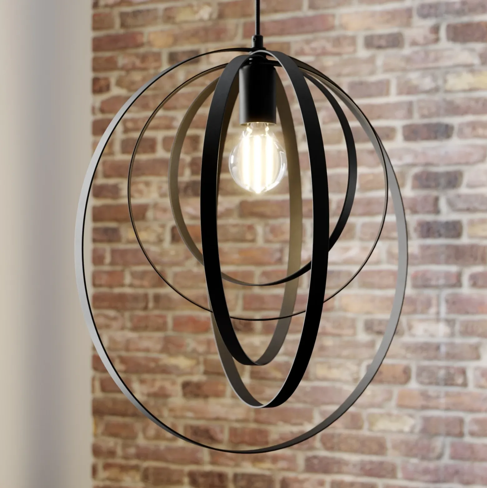 Lámpara colgante Ringo, 1 luz, negro