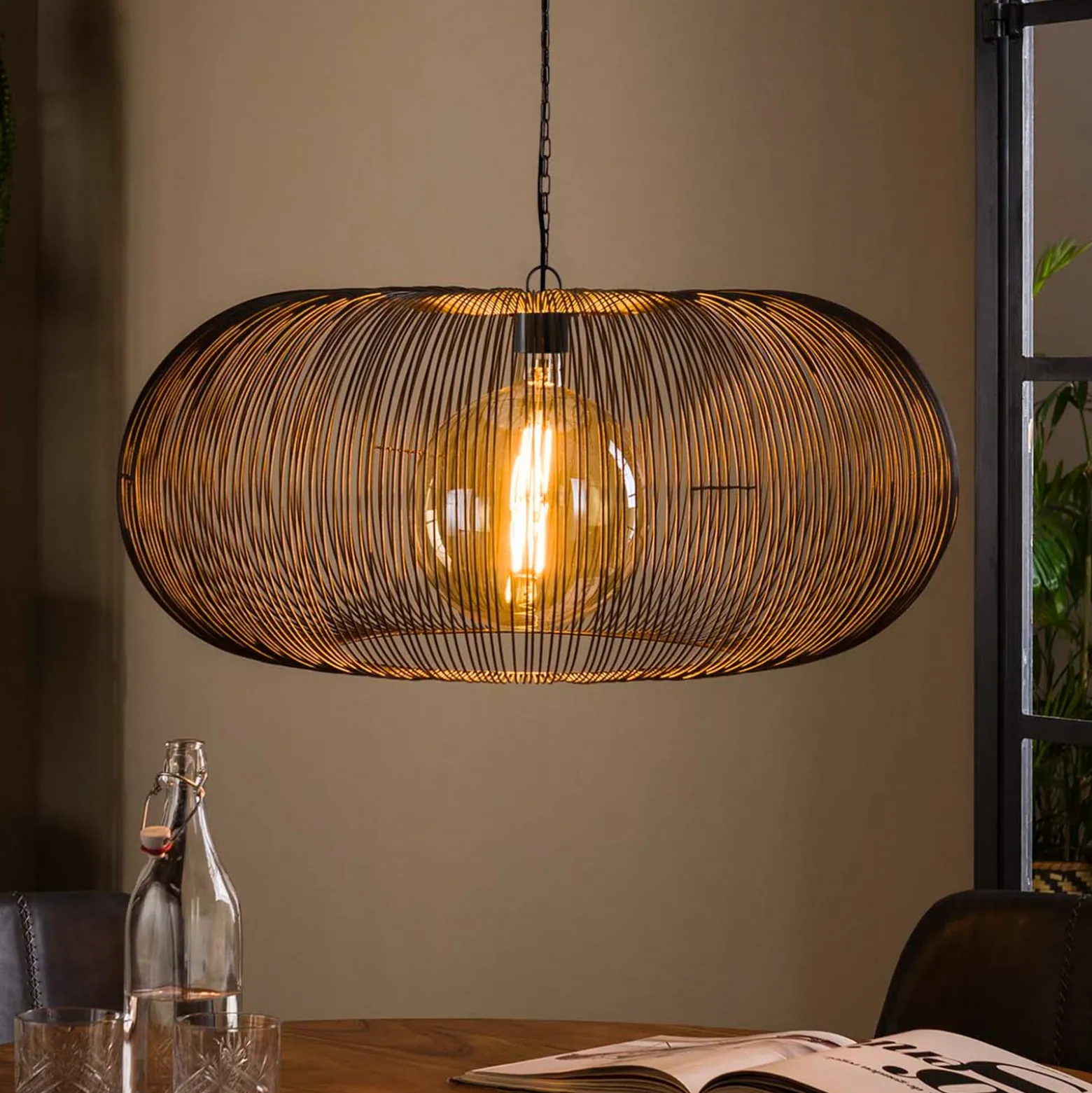 Lámpara colgante Rippberg, negro, 1 luz