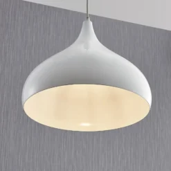 Lámpara colgante Ritana de Lindby, blanca, metal, Ø 31 cm, E27