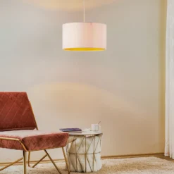 Lámpara colgante Roller, blanco/dorado, Ø 45 cm