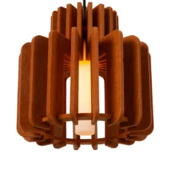 Lámpara colgante Rollo, terracota, Ø 40 cm, tela/metal/vidrio