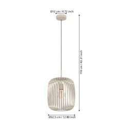 Lámpara colgante Romazzina, beige, Ø 33 cm, metal, E27