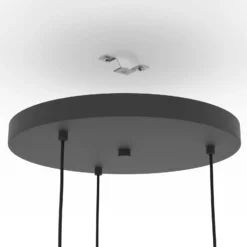 Lámpara colgante Romazzina, Ø 46 cm, negra, 3 luces, acero