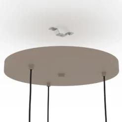 Lámpara colgante Romazzina, Ø 46 cm, color arena, 3 luces, acero