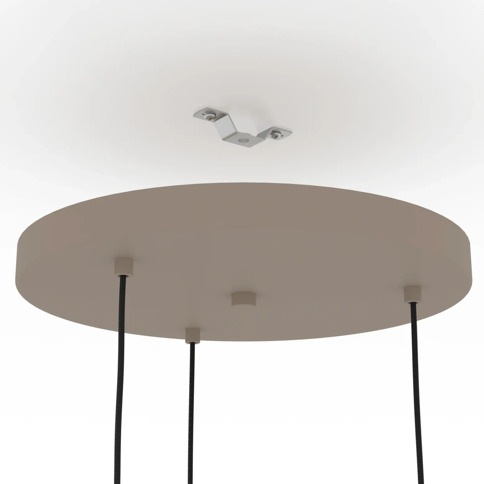Lámpara colgante Romazzina, Ø 46 cm, color arena, 3 luces, acero
