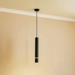 Lámpara colgante Rondo negro/dorado, 1 luz
