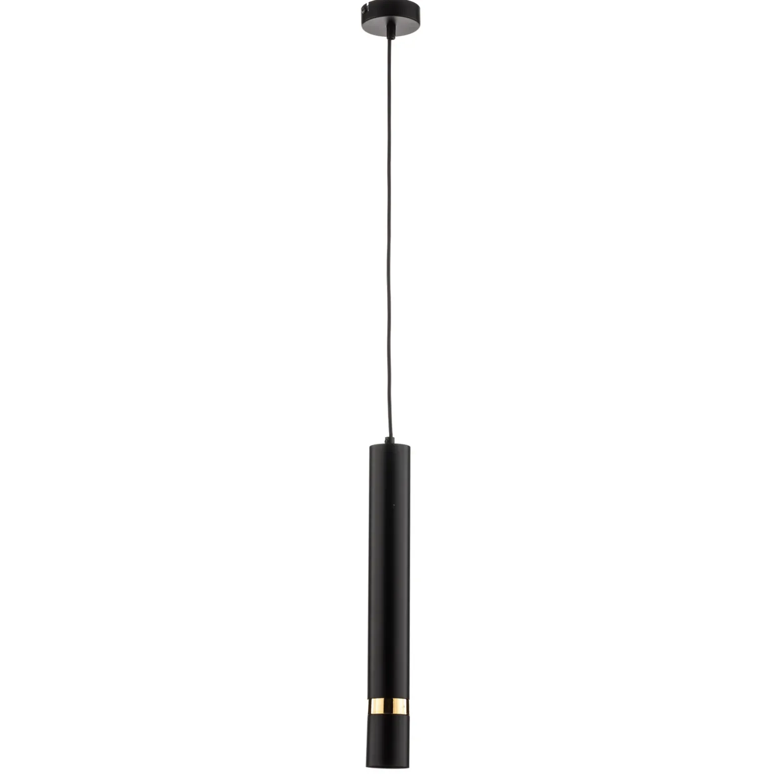 Lámpara colgante Rondo negro/dorado, 1 luz