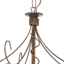 Lámpara colgante Rosina de 5 luces rosa claro/bronce