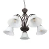 Lámpara colgante Rustica, color óxido, 5 luces
