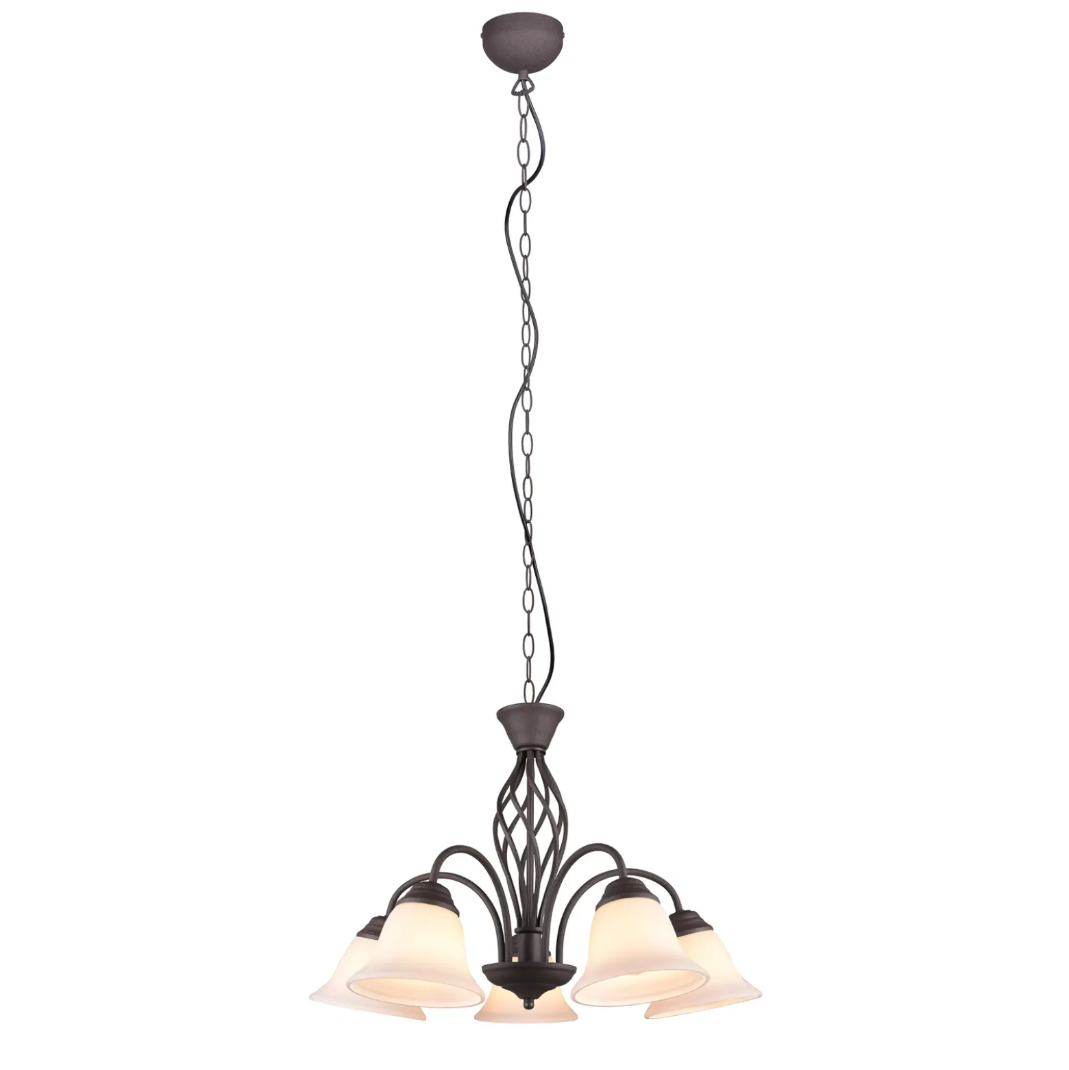 Lámpara colgante Rustica, color óxido, 5 luces