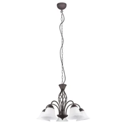 Lámpara colgante Rustica, color óxido, 5 luces