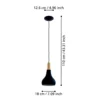 Lámpara colgante Sabinar, 1 luz, negra, Ø 18 cm