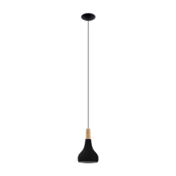 Lámpara colgante Sabinar, 1 luz, negra, Ø 18 cm
