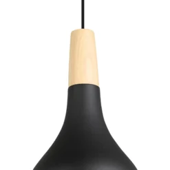 Lámpara colgante Sabinar, 1 luz, negra, Ø 18 cm