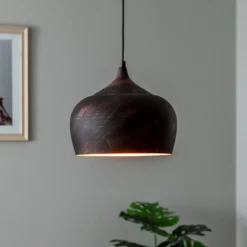 Lámpara colgante Saglam 3761 1 luz Ø28cm cobre/oro