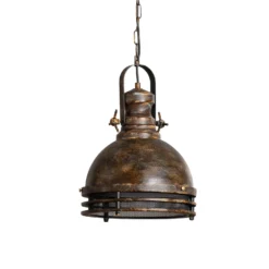 Lámpara colgante Saglam, 1 luz, latón antiguo, Ø 30 cm, metal